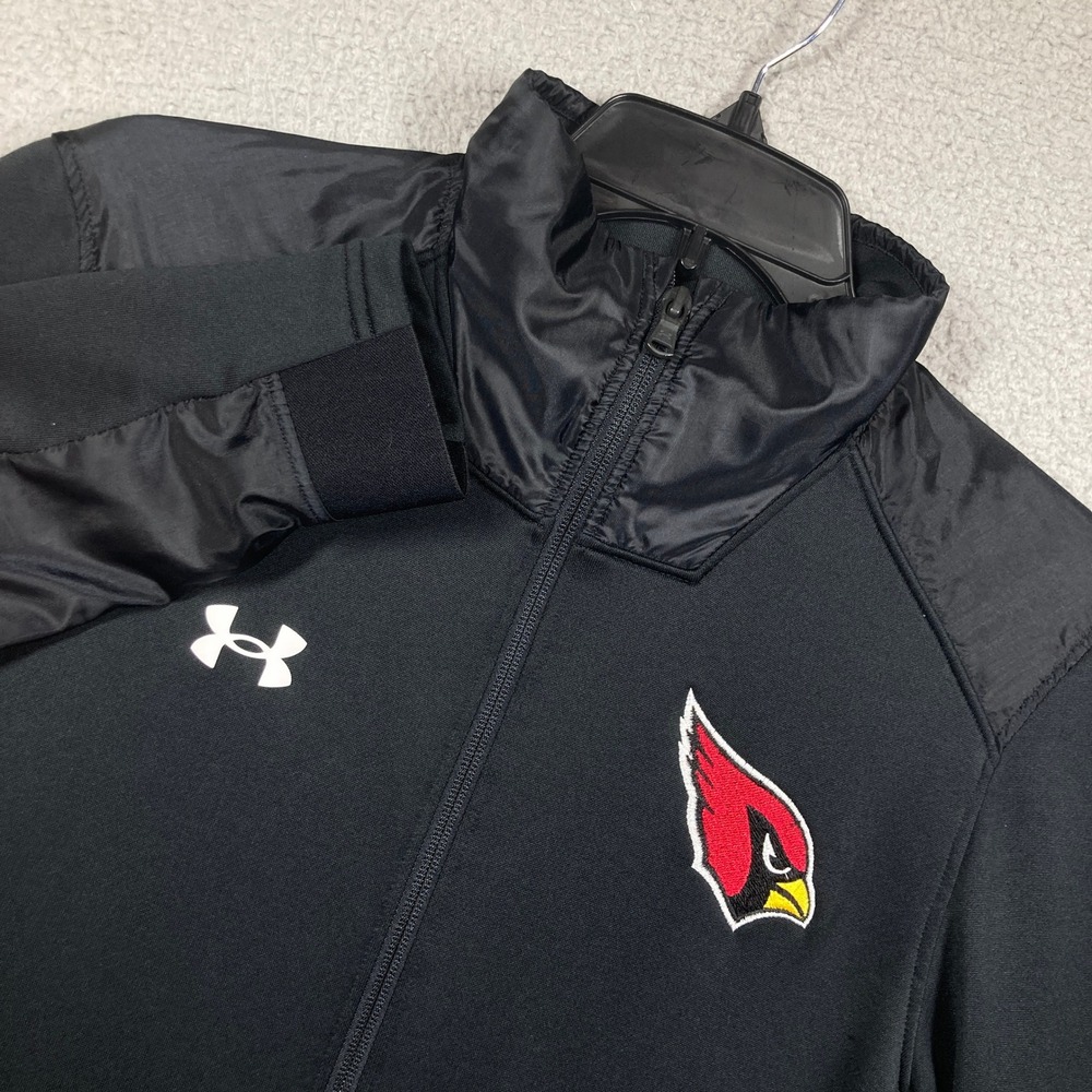 Arizona Cardinals Track Jacket Mens Small Black Full Zip NFL Football FLAW